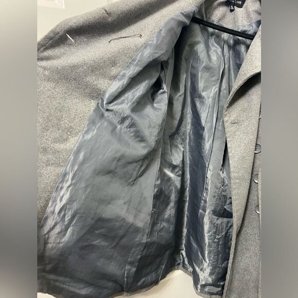 New look grey pea coat - Picture 8 of 11